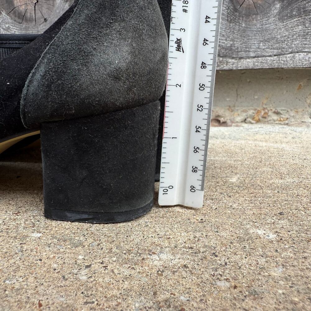Bandolino Square Toe Block Heel Pumps Modern Womens 7M Black Suede - Picture 6 of 7